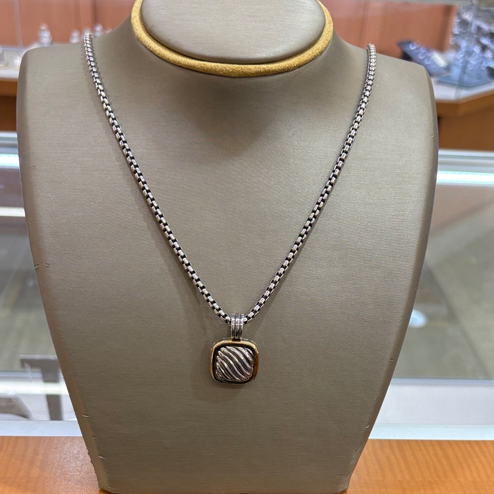 David Yurman Silver and Gold Locket Pendant